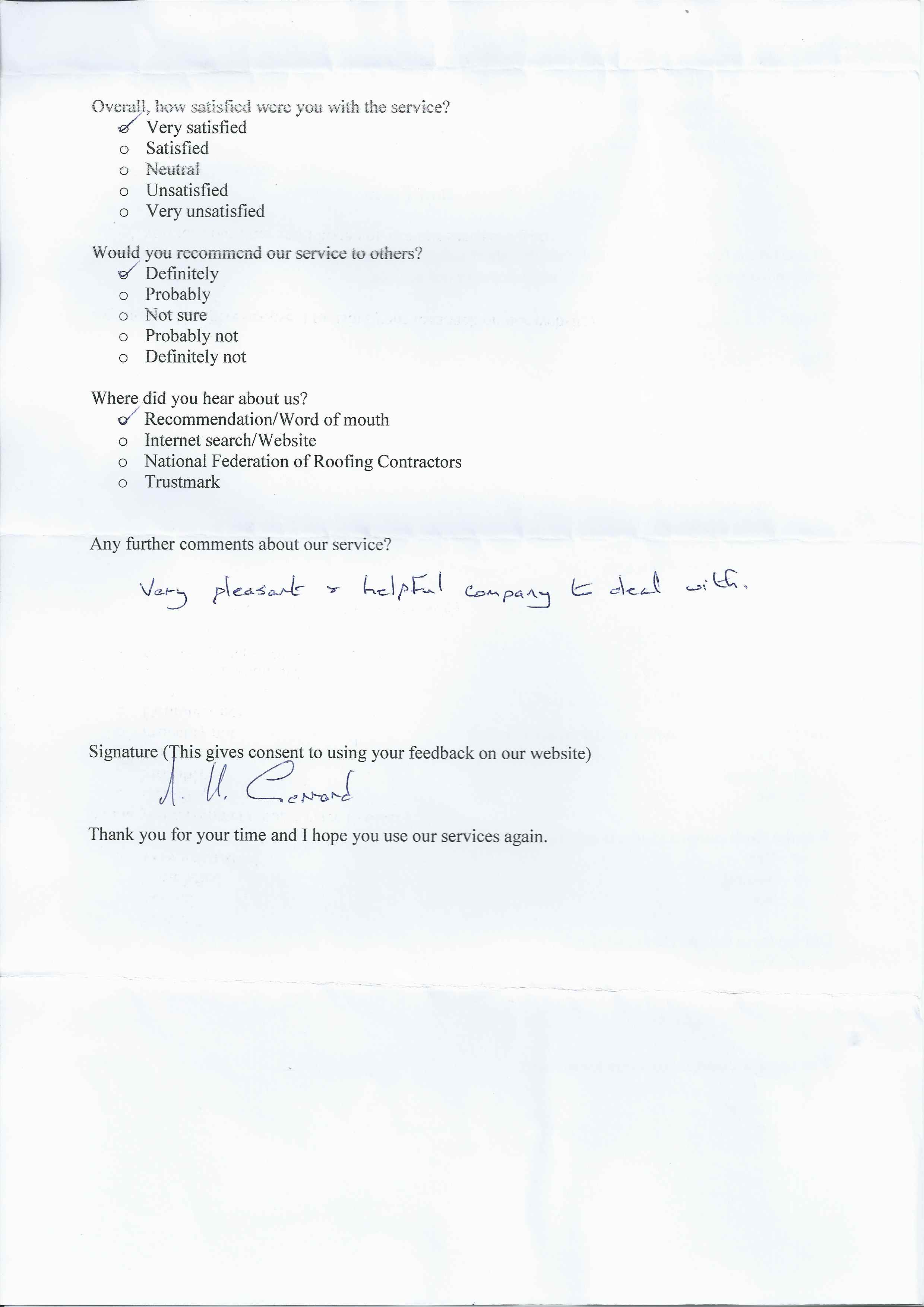 testimonial, Re-Roofing, Lead Work, Chimney Stacks, Plastics, Repairs and Maintenance, Stockport, Cheshire, High Peak, G Timlin Roofing
